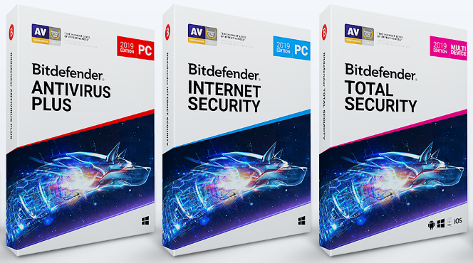 Bitdefender Antivirus Plus, Internet Security and Total Security